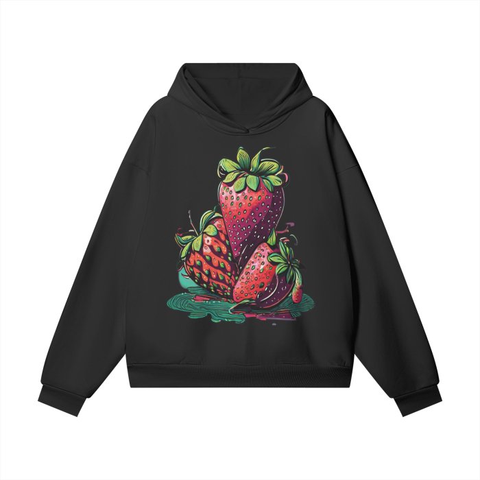 Front Streetwear Unisex Heavyweight 460G Fleece Oversized Hidden Pocket Hoodie #MzKittyz #NikkiDKatArt