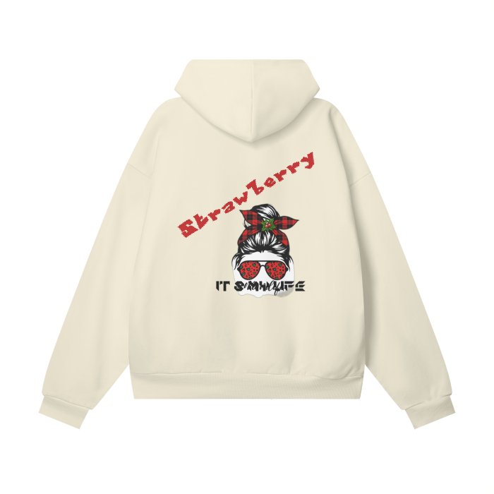 Front Streetwear Unisex Heavyweight 460G Fleece Oversized Hidden Pocket Hoodie #MzKittyz #NikkiDKatArt