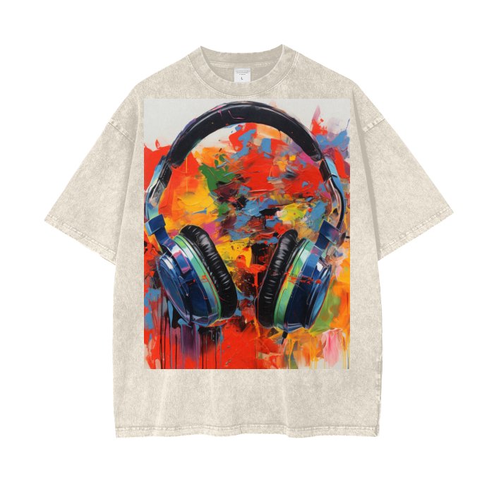 Front Streetwear Unisex Oversized Snow Wash T-Shirt #MzKittyz #NikkiDKatArt