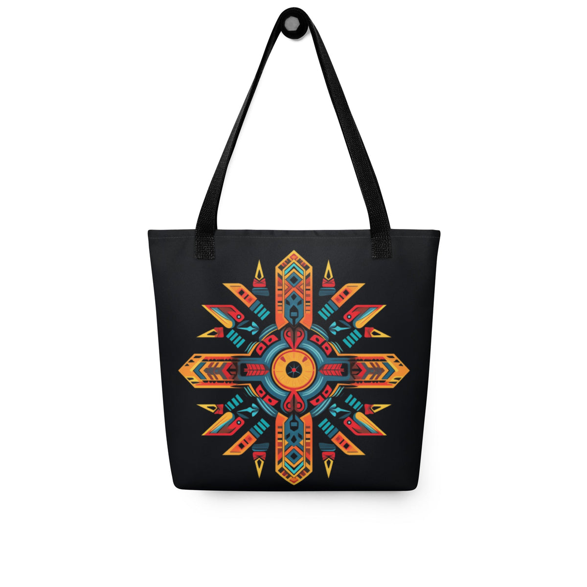 Front Tribal Cross Fire Tote Bag - All Over Print Tote Bag #MzKittyz #NikkiDKatArt