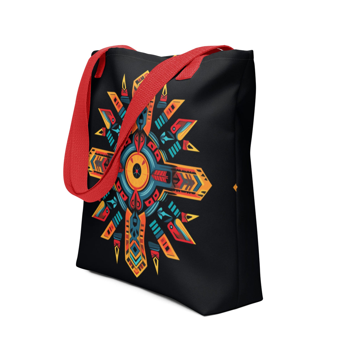 Front Tribal Cross Fire Tote Bag - All Over Print Tote Bag #MzKittyz #NikkiDKatArt